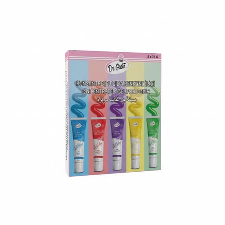 Dr. Gusto Jel Gıda Boyası Konsantre 5x50 GR 5'li Set Mavi Kırmızı Mor Sarı Yeşil