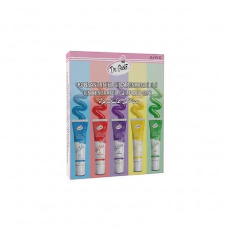 Dr. Gusto Jel Gıda Boyası Konsantre 5x50 GR 5'li Set Mavi Kırmızı Mor Sarı Yeşil