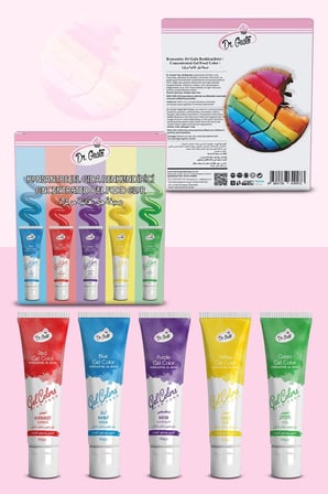Dr. Gusto Jel Gıda Boyası Konsantre 5x50 GR 5'li Set Mavi Kırmızı Mor Sarı Yeşil
