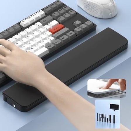 McStorey Ergonomik Klavye Bilek Desteği ve 22-in-1 Temizlik Kiti – Gizli Saklama ve Manyetik Organiz