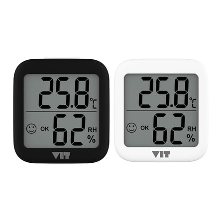 VIT 2'li İç Mekan Dijital Isı ve Nem Ölçer Siyah-Beyaz Termometre KVT17 THERMOMETER