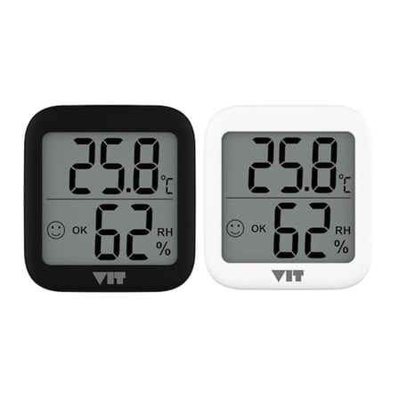 VIT 2'li İç Mekan Dijital Isı ve Nem Ölçer Siyah-Beyaz Termometre KVT17 THERMOMETER