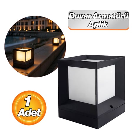 Mega Set Üstü Bahçe Duvar Armatürü Aplik Suya Dayanıklı Dış Mekan Aydınlatma Modern Siyah Gövde