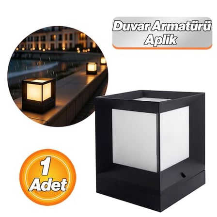Mega Set Üstü Bahçe Duvar Armatürü Aplik Suya Dayanıklı Dış Mekan Aydınlatma Modern Siyah Gövde