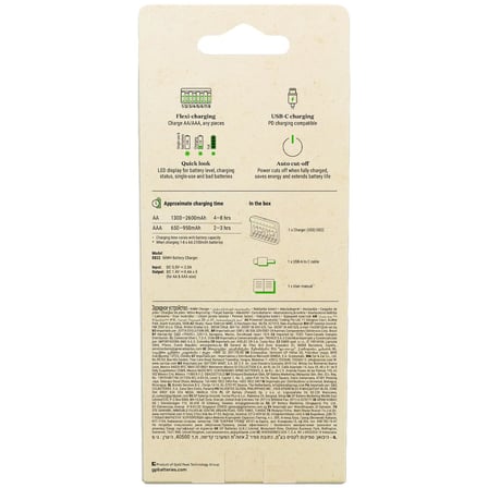 GP E822 USB Pilsiz Şarj Cihazı (8 Adet AA ve/veya AAA İçin)