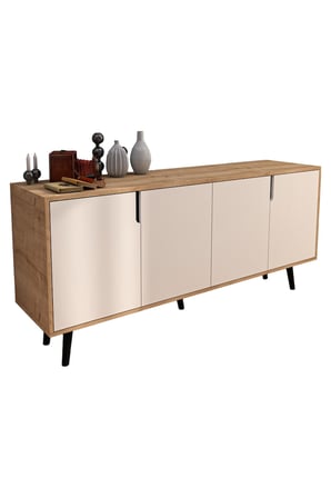 VM VERTEX MOBİLYA Latina Modern Konsol 180 Cm Safir Meşe - Beyaz Safir Meşe-Beyaz 45 x 180