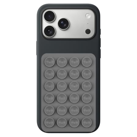 Coverzone Dikdörtgen Vantuzlu Yapışkan Telefon Tutucu Taşınabilir Silikon Yumuşak Telefon Standı Geniş Kullanım Alanı Gri