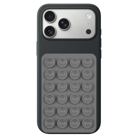 Coverzone Dikdörtgen Vantuzlu Yapışkan Telefon Tutucu Taşınabilir Silikon Yumuşak Telefon Standı Geniş Kullanım Alanı Gri