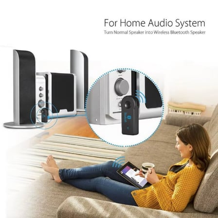 Mikrofonlu Bluetooth Ses Alıcı Araç ve Hoparlör İçin Aux Girişli Kablosuz Dönüştürücü Kiti