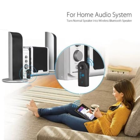 Mikrofonlu Bluetooth Ses Alıcı Araç ve Hoparlör İçin Aux Girişli Kablosuz Dönüştürücü Kiti