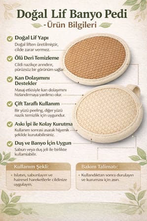 2’li Paket Bambu Duş Lifi, Tek Yüzeyli Oval Askılı Banyo Lifleri, Hassas Ciltler İçin Doğal Vücut Te