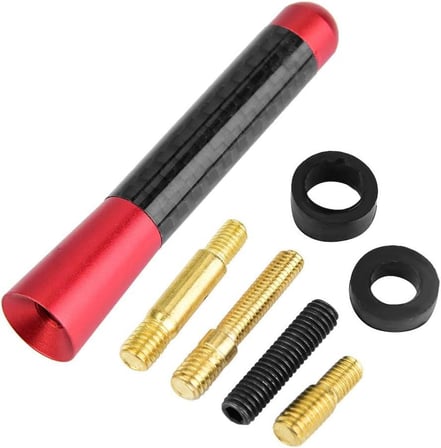 ̇versal Kırmızı Karbon Fi̇ber Oto Çubuk Radyo Anteni̇ 12 Cm