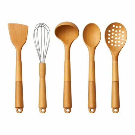 Silikon Mutfak Pişirme Gereçleri Seti, 5 Parça Yapışmaz Mutfak Gereçleri Seti Saplı Spatula Se