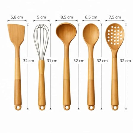 Silikon Mutfak Pişirme Gereçleri Seti, 5 Parça Yapışmaz Mutfak Gereçleri Seti Saplı Spatula Se