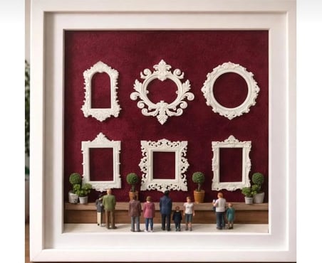 HOUSETREND Mini Çerçeveler 6’lı Ev Dekorasyonu Museum Of Us Sevgililer Günü Mini Müze Dekoru (BEYAZ)