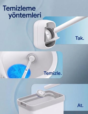 18 Adet Deterjanlı Tek Kullanımlık Tuvalet Temizleme Yedek Süngeri, Yedek Başlığı, Yedek Kartuş