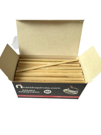Omeyva Organik Tahta Bambu Çay Kahve Karıştırıcı Çubuk - 10 Cm. - 400 Adetlik 1 Paket
