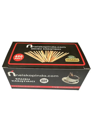 Omeyva Organik Tahta Bambu Çay Kahve Karıştırıcı Çubuk - 10 Cm. - 400 Adetlik 1 Paket