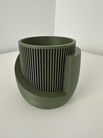 Omeyva Dekoratif Japandi Akıllı Çiftli Saksı Çiçek Kaktüs Bitki Yetiştirme Saksısı-11 Cm.-Çam Yeşili