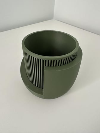 Omeyva Dekoratif Japandi Akıllı Çiftli Saksı Çiçek Kaktüs Bitki Yetiştirme Saksısı-11 Cm.-Çam Yeşili