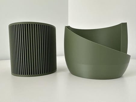 Omeyva Dekoratif Japandi Akıllı Çiftli Saksı Çiçek Kaktüs Bitki Yetiştirme Saksısı-11 Cm.-Çam Yeşili