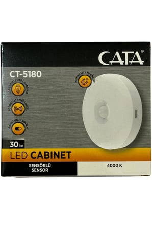 Cata CT-5180 4000K Mıknatıslı Kabin Led Aydınlatma, 30 lm, Sensörlü, 2 Adet