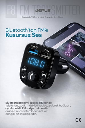 Bluetooth FM Transmitter Kablosuz Araç İçi Kiti Çakmaklık Şarj Aleti Oto MP3 Çalar USB Araç Müzik Adaptörü