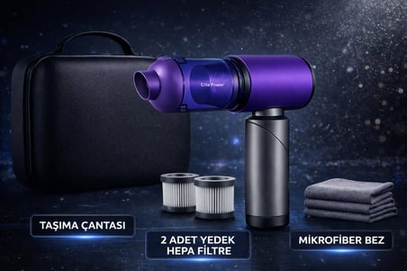 20.000 Pa Kablosuz El Süpürgesi – 120W Güç, 7800 mAh Batarya, 200 ml Toz Haznesi, 8 Başlıklı, Taşıma