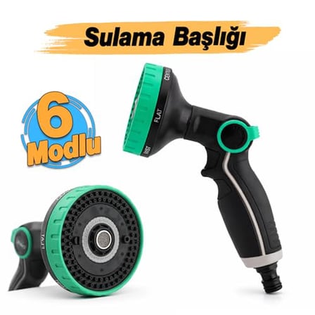 Otomatik 6 Fonksiyonlu Ayarlanabilir Araba Yıkama Bahçe Sulama Temizleme Sprey Tabancası Aksesuarı