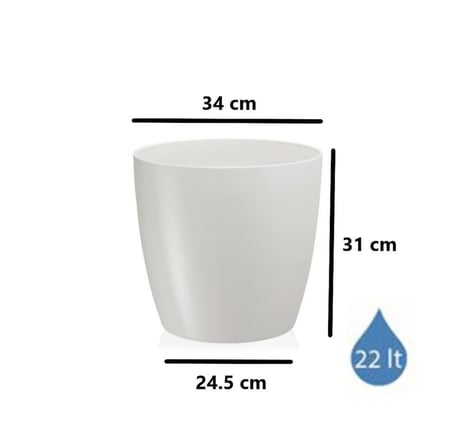 Omnipazar SO-YK05 Saksı Takımı Separetörlü 22 Lt 3 Adet Kirli Beyaz