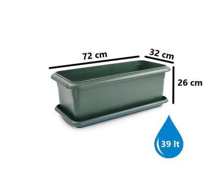 Omnipazar SO-V691 Tabaklı Villa Bahçe Saksı Takımı 39 Lt Yeşil 3 Adet