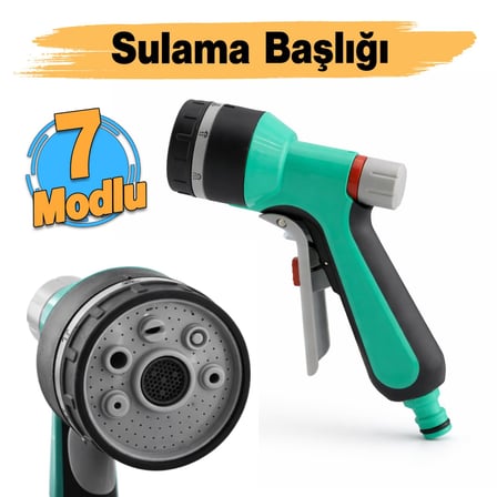 Ayarlanabilir 7 Fonksiyonlu Fıskiye Araba Yıkama Bahçe Sulama Temizleme Sprey Tabancası Fişkiye