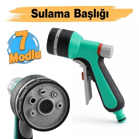 Ayarlanabilir 7 Fonksiyonlu Fıskiye Araba Yıkama Bahçe Sulama Temizleme Sprey Tabancası Fişkiye