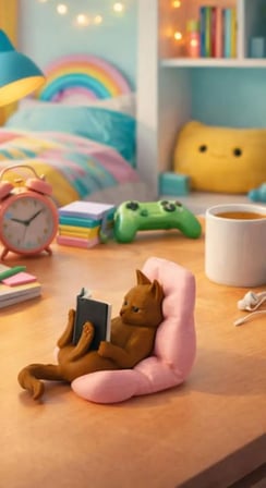 Razmo Kitap Okuyan Kedi pembe yastıklı Obje Torpido Süsü ve Masaüstü Dekoru Ev Dekorasyonu Hediye Alternatifi
