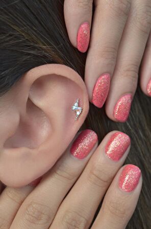 Şimşek Gümüş Piercing Helix Kıkırdak