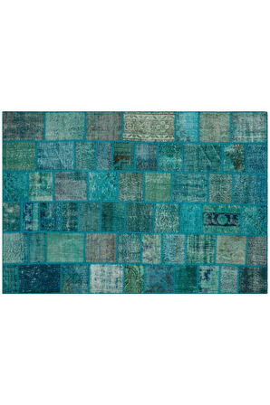 Özel Patchwork El Dokuma Eskitme Halı 160 X 230 Cm 5855