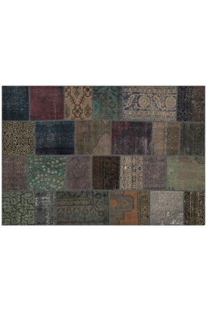 Klasik Modern Patchwork El Dokuma Eskitme Halı 160 X 230 Cm 5859