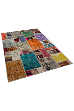 Patchwork El Dokuma Eskitme Halı 6020