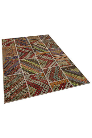 Patchwork El Dokuma Eskitme Halı 160 X 230 Cm 6079