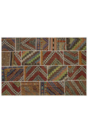 Patchwork El Dokuma Eskitme Halı 160 X 230 Cm 6079