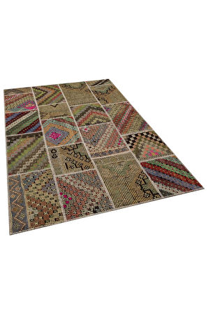 Eşsiz Güzelliğe Sahip Patchwork El Dokuma Halı 160 X 230 Cm 6082