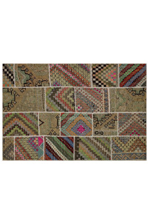 Eşsiz Güzelliğe Sahip Patchwork El Dokuma Halı 160 X 230 Cm 6082
