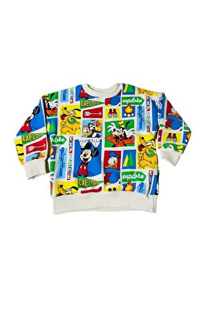 Çizgi Karakterli Bej Erkek Çocuk Eşofman pijama Takımı