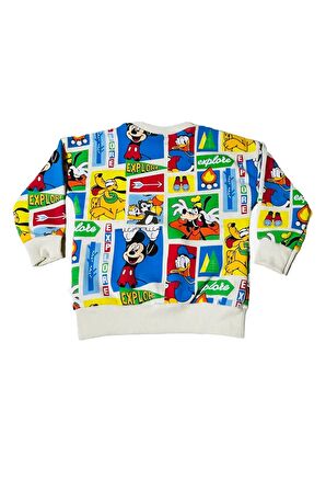 Çizgi Karakterli Bej Erkek Çocuk Eşofman pijama Takımı