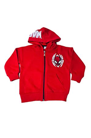 Kırmızı Spiderman Kapüşonlu Erkek Çocuk Alt Üst Takımı