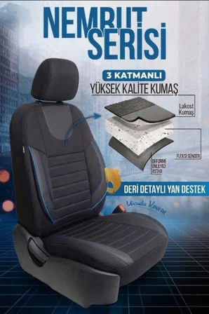 Nemrut Serisi Lakost Kumaş Universal Oto Koltuk Kılıfı Tam Set