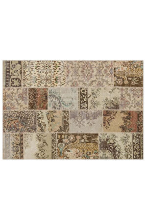 Eşsiz Anadolu Patchwork Eskitme El Dokuma Halı