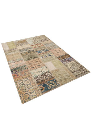 El Yapımı Tığ Işi Patchwork Halı 160x230 Cm - 6295