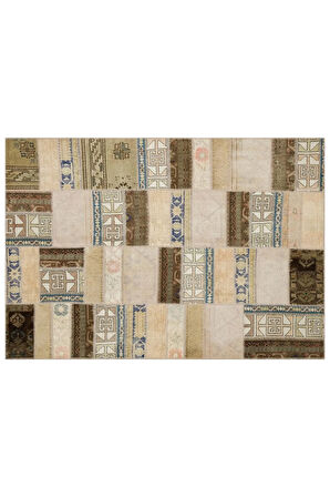 Eşsiz Uyumlu Renklerle Dokunan Patchwork Halı 230x160 Cm 6343