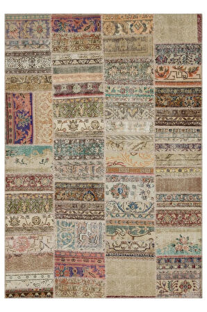 Estetik Ve Çekici Patchwork Halı 230x160 Cm 6357
